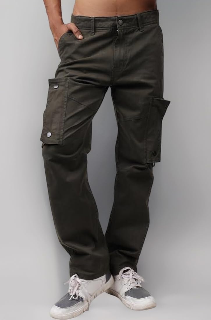 Buy MMXXII Cotton Chinos Regular Fit Stylish Cargo Pants for Men